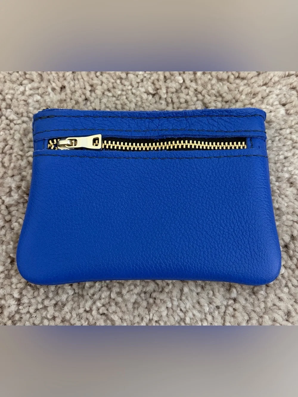 Portland Leather Goods double zip wallet in Astro Blue
